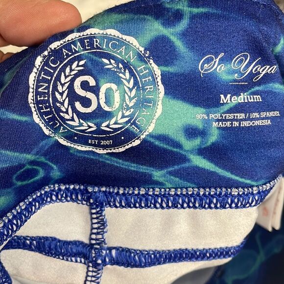 So Yoga Excercise Pants Size Medium Blue Water Color - Picture 9 of 10
